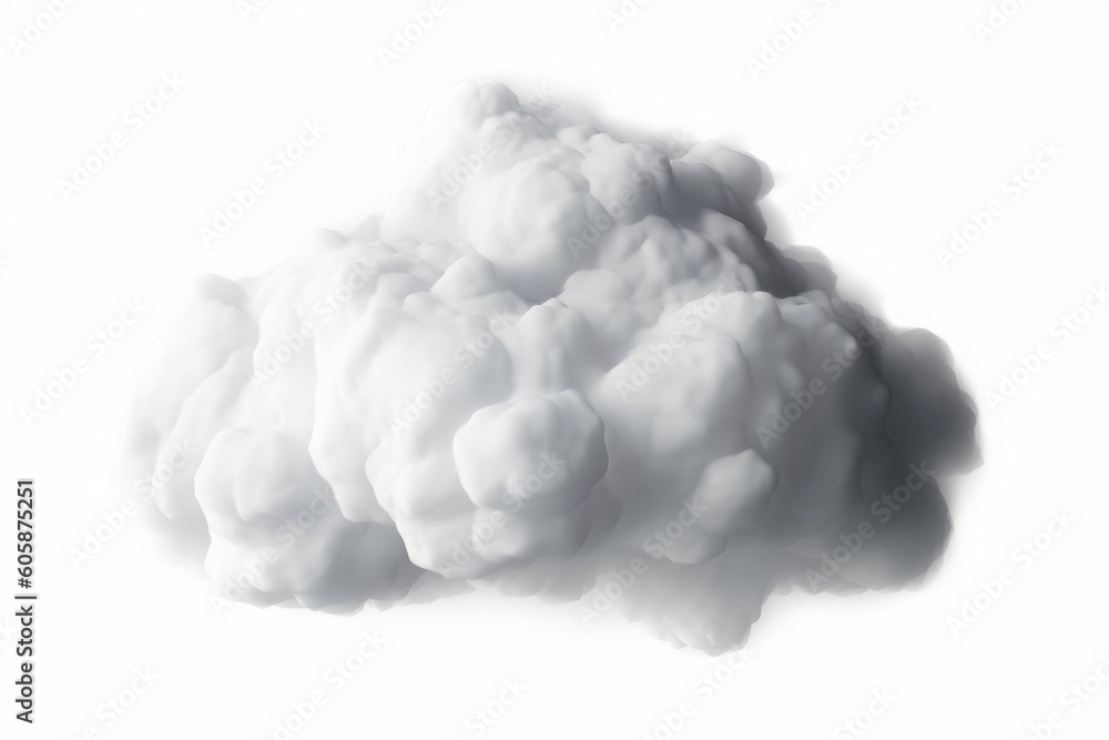 3d render of realistic white cloud isolated on transparent background, Generative AI 3d render of realistic white cloud isolated on transparent background, Generative AI