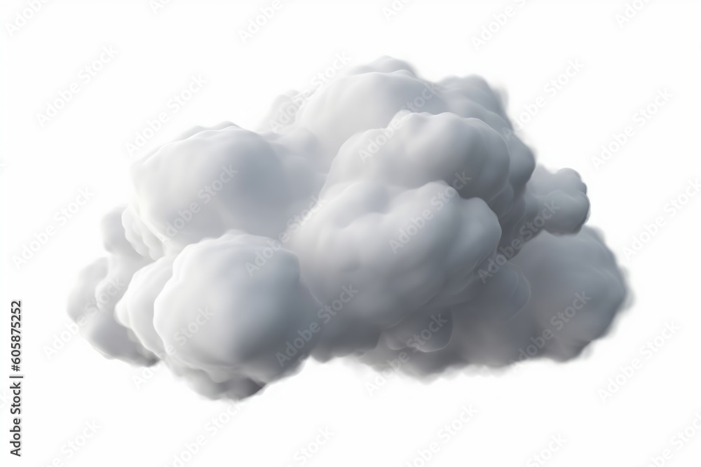 3d render of realistic white cloud isolated on transparent background, Generative AI 3d render of realistic white cloud isolated on transparent background, Generative AI