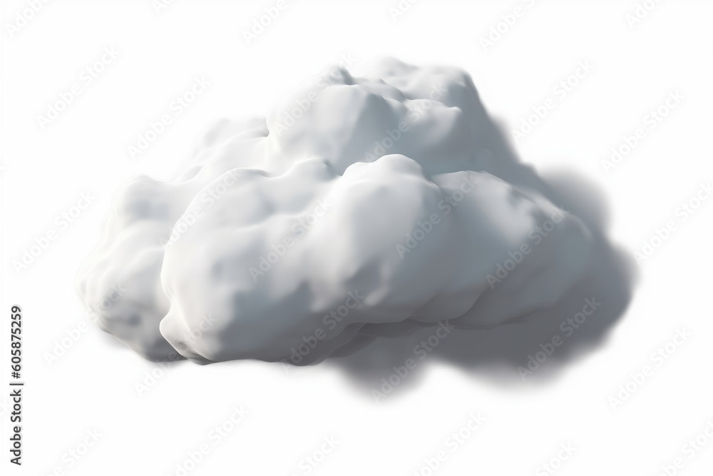 3d render of realistic white cloud isolated on transparent background, Generative AI 3d render of realistic white cloud isolated on transparent background, Generative AI