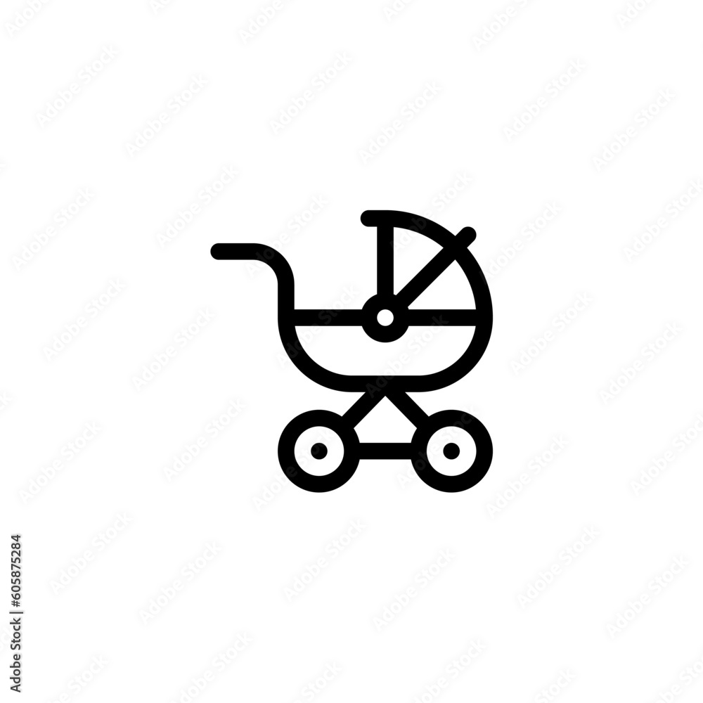 baby stroller icon with black color baby stroller icon with black color