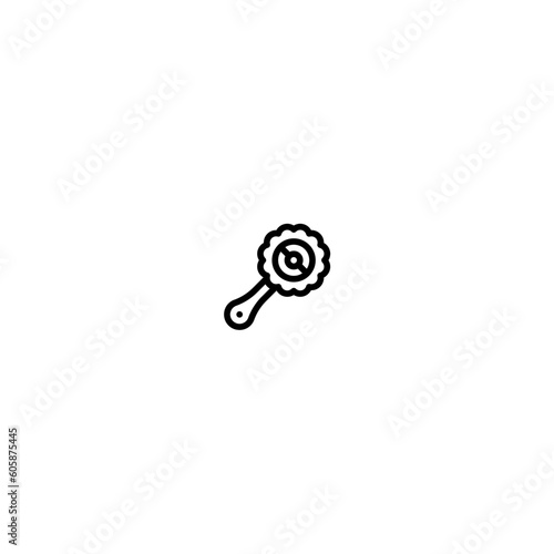 baby rattle icon with black color