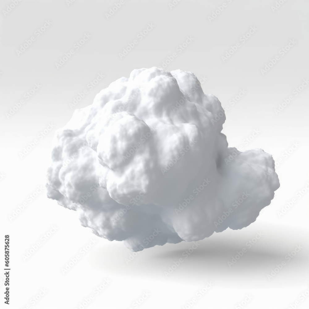 3d render of realistic white cloud isolated on transparent background, Generative AI 3d render of realistic white cloud isolated on transparent background, Generative AI