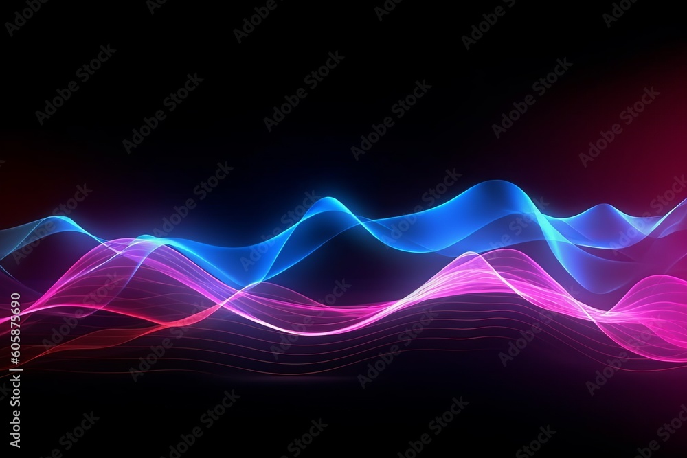Glowing Futuristic Lines: Abstract Data Transfer in a Neon Sci-Fi Wallpaper, Generative AI. Glowing Futuristic Lines: Abstract Data Transfer in a Neon Sci-Fi Wallpaper, Generative AI.