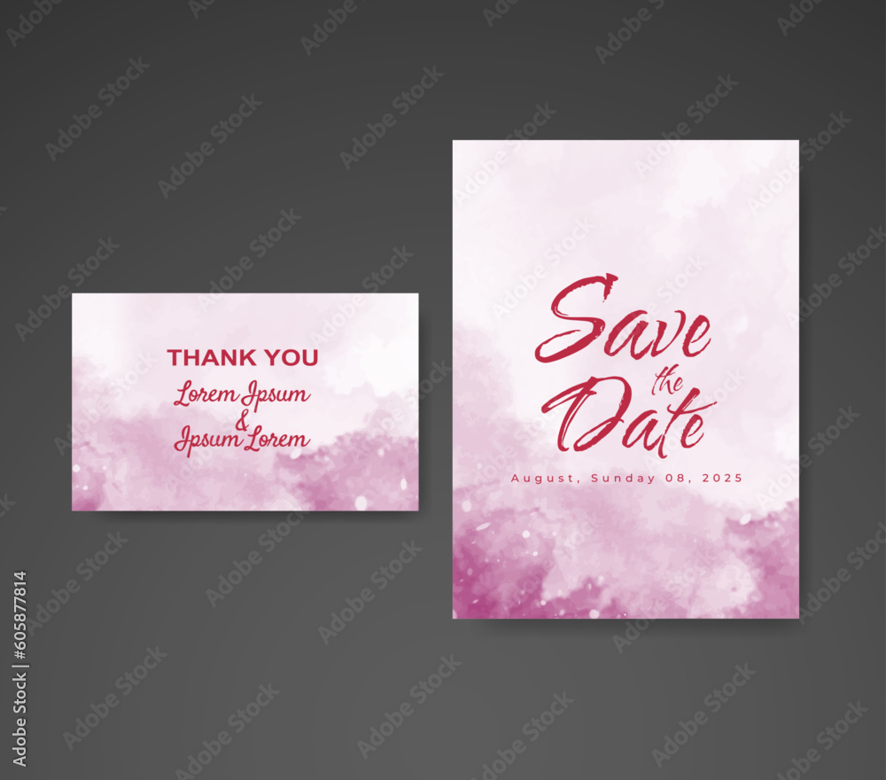 Wedding invitation with abstract watercolor background Wedding invitation with abstract watercolor background