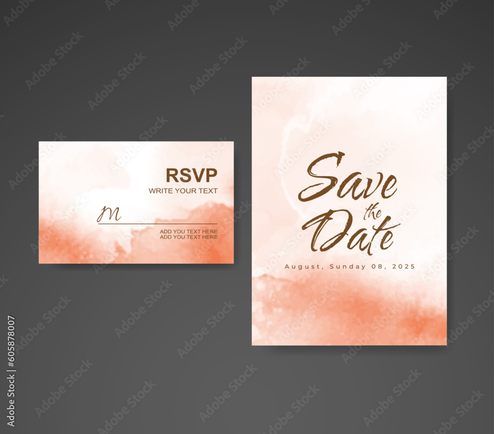 Wedding invitation with abstract watercolor background Wedding invitation with abstract watercolor background