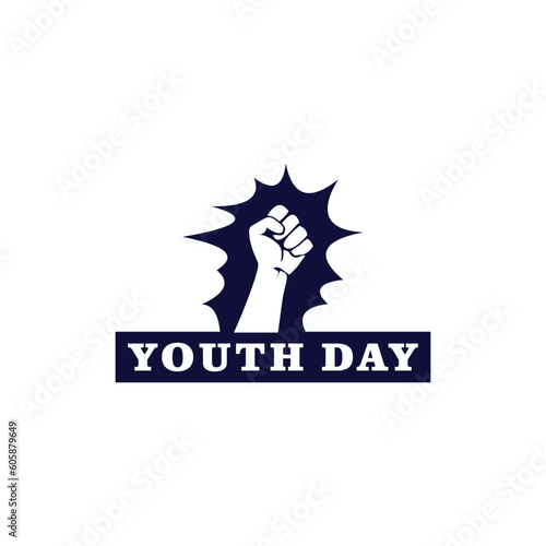 logo design vector art fist clenched, youth day, spirit