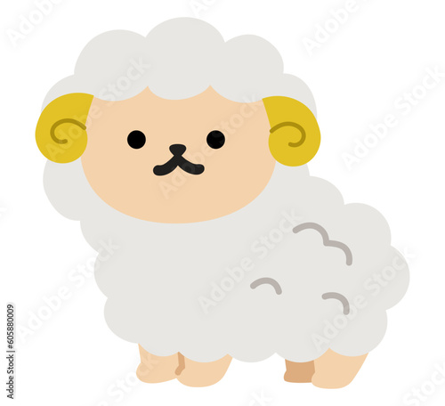 かわいい羊の全身イラスト