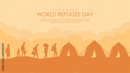 world refugee day poster template flat design