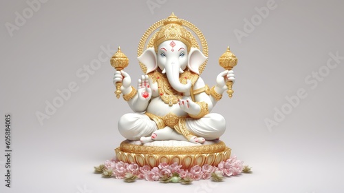 Ganesh Chaturthi, Invitation, Happiness, Ganesha, God .Ai Generated photo