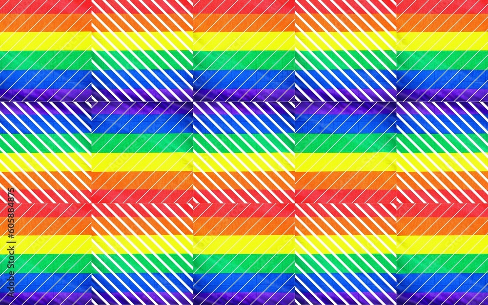 Equality for LGBT illustration on light or white background with colorful pattern design