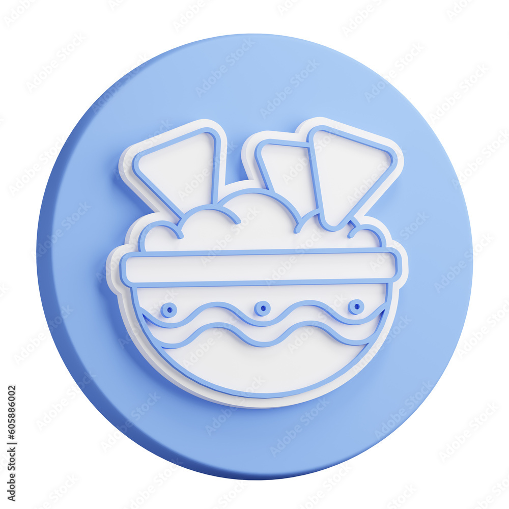 3D button rendering of Bowl of spicy mexican guacamole sauce. Spicy chips, appetizer for main course. Realistic blue white PNG illustration isolated on transparent background 3D button rendering of Bowl of spicy mexican guacamole sauce. Spicy chips, appetizer for main course. Realistic blue white PNG illustration isolated on transparent background