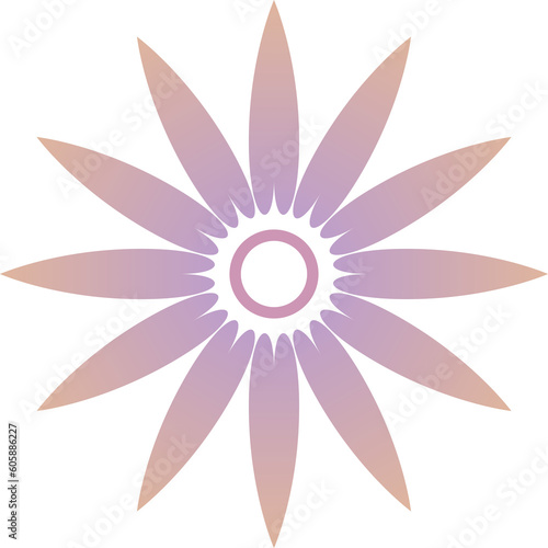 Purple blooming lotus flower icon PNG