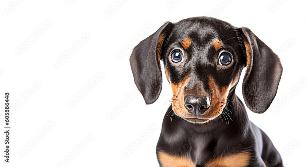 AI generative. Dachshund puppy on a white AI generative. Dachshund puppy on a white