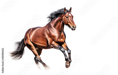 Ai generative. Brown Horse on a white
