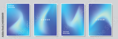 modern blue color gradation cover design vector collection