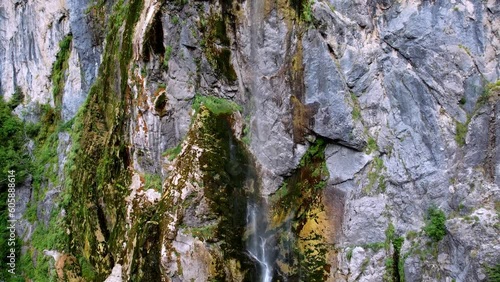 Waterfall in Tamare park Albania in summer rocks
 photo