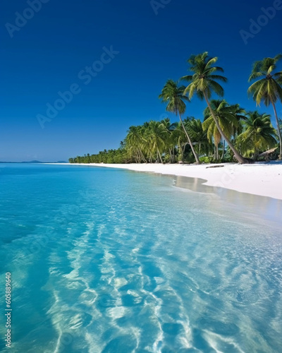 beach with palm trees © patryk66