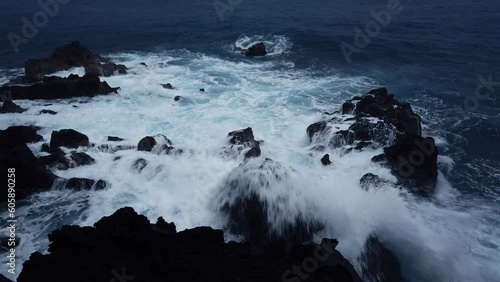 Ocean Waves At Ocean Waves At Laupahoehoe Point On The Big Island In Hawaii photo