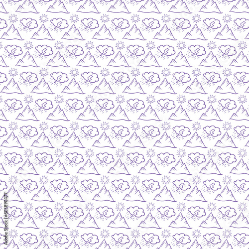 Camping Seamless Pattern Design on the white background