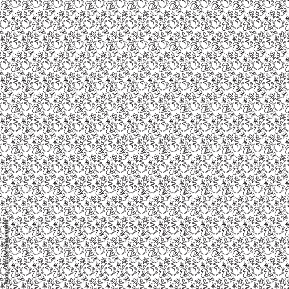Camping Seamless Pattern Design on the white background