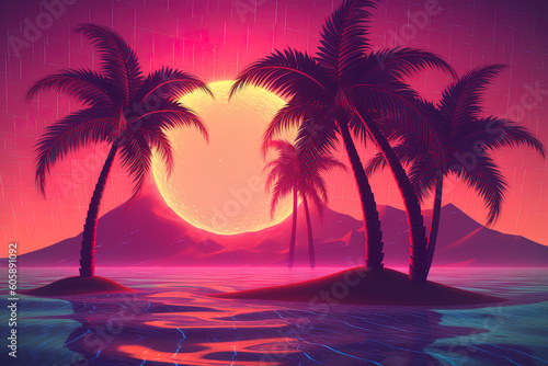 Retrowave background