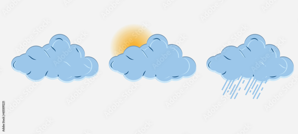 flat weather cloud illustration vector file