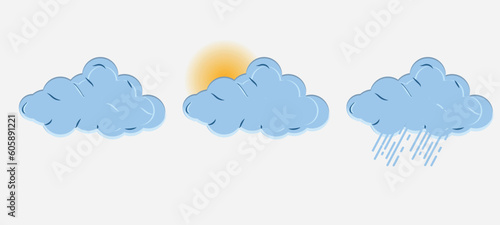 flat weather cloud illustration vector file