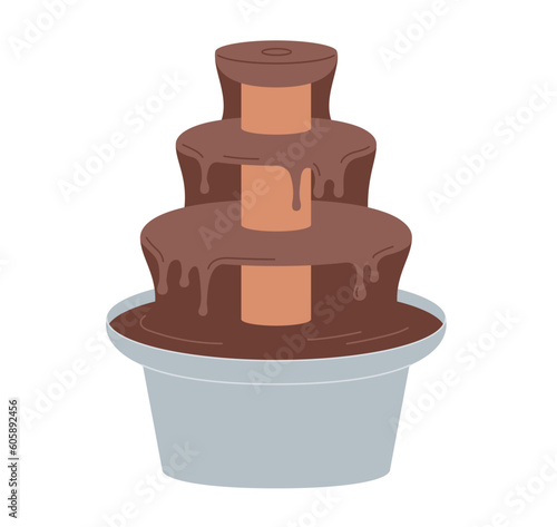 chocolate sweet Fountain. simple vector illustration.