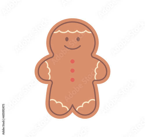 chocolate sweet food. Ginger bread man. simple vector illustration.