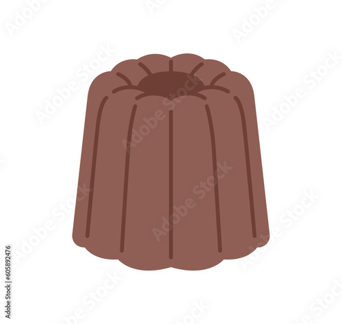chocolate sweet food. canelé. simple vector illustration.