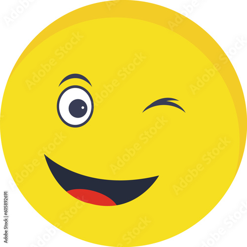 Wink Emoji Vector Icon