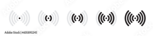 Network or Wi-Fi icons levels. Signal strength indicator template
