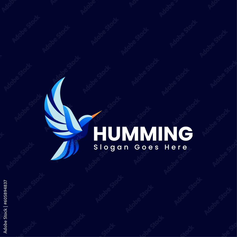 Fototapeta premium Vector Logo Illustration Humming Gradient Colorful Style