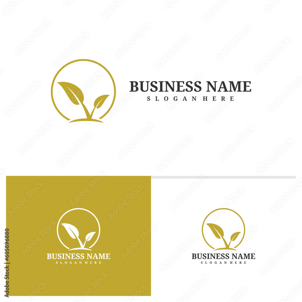 Letter V with Leaf template, Creative V Leaf logo design vector, Leaf logo concepts
