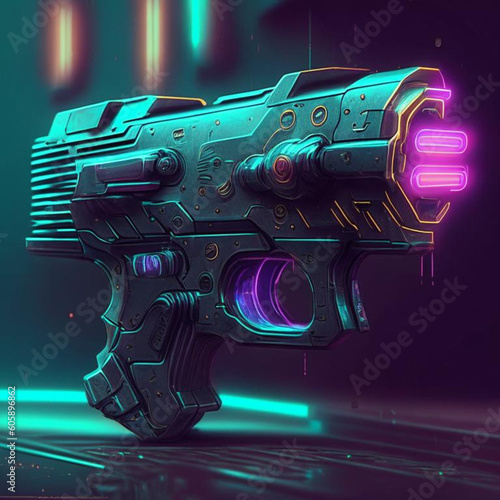 energy weapon gun cyberpunk style