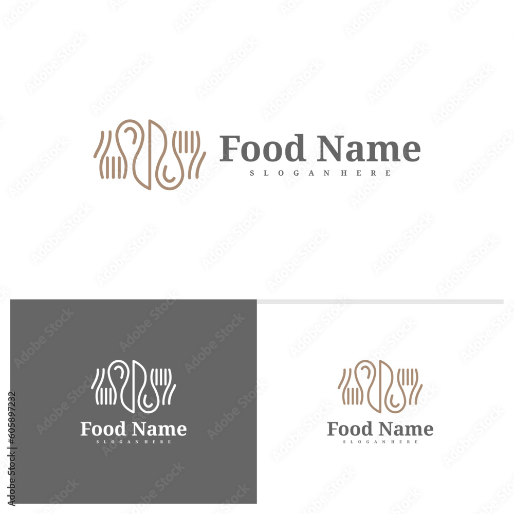 Food logo template, Creative Food logo design vector, Food logo concepts