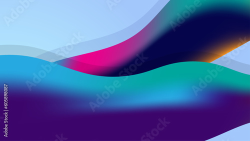 Abstract blue liquid waves futuristic background. Glowing retro wavy vector design