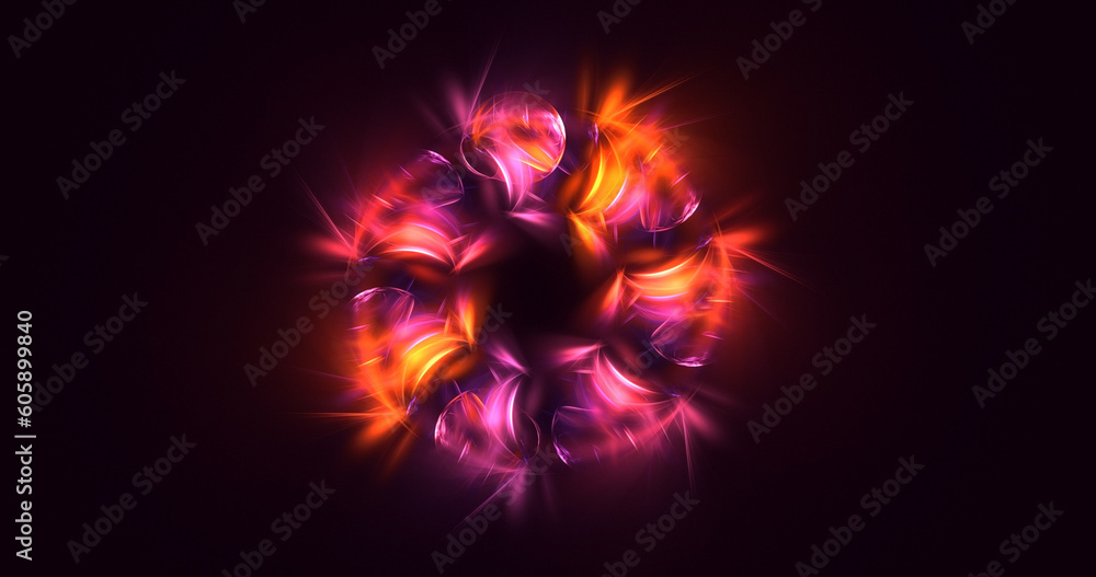 3D rendering abstract round light background
