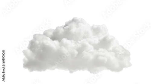 White clouds isolated on transparent background. Generative AI