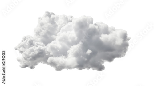 White clouds isolated on transparent background. Generative AI