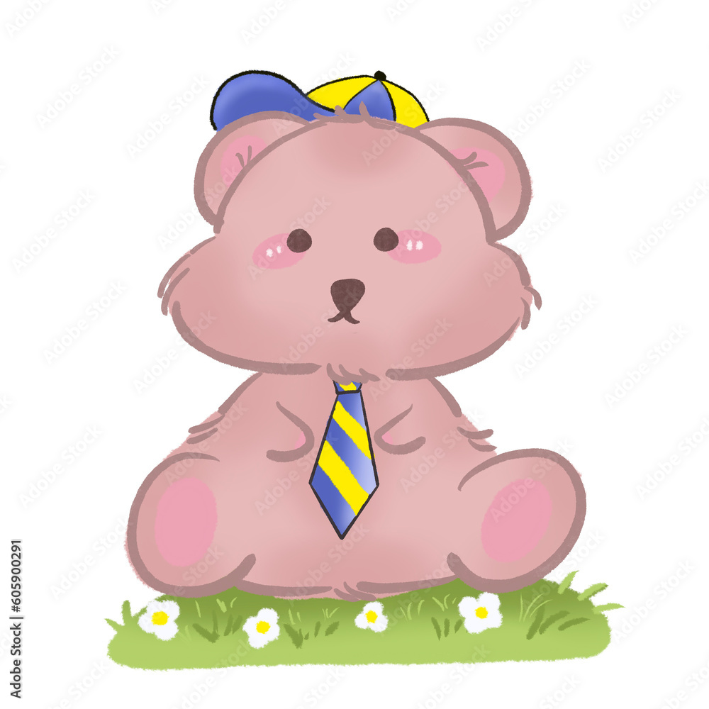 Fototapeta premium teddy bear with flowers