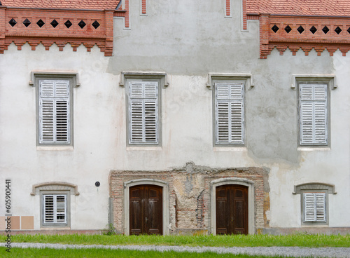 Front view of the beautiful Luznica castle, a baroque manor in the Novi Dvori complex in Zapresic, Croatia photo