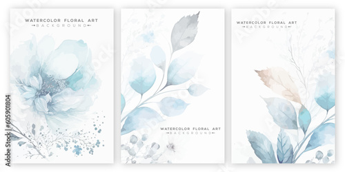 Luxury wedding invitation card background with golden line art flower and botanical leaves, Organic shapes, Watercolor. Wedding card template with elegant greenery. 