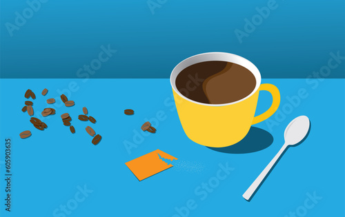 Quickly Making a Cup of Coffee Vector