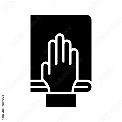 Solid vector icon for oath which can be used various design projects.