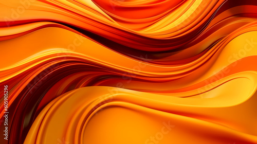 Abstract orange background with lines, generative AI.