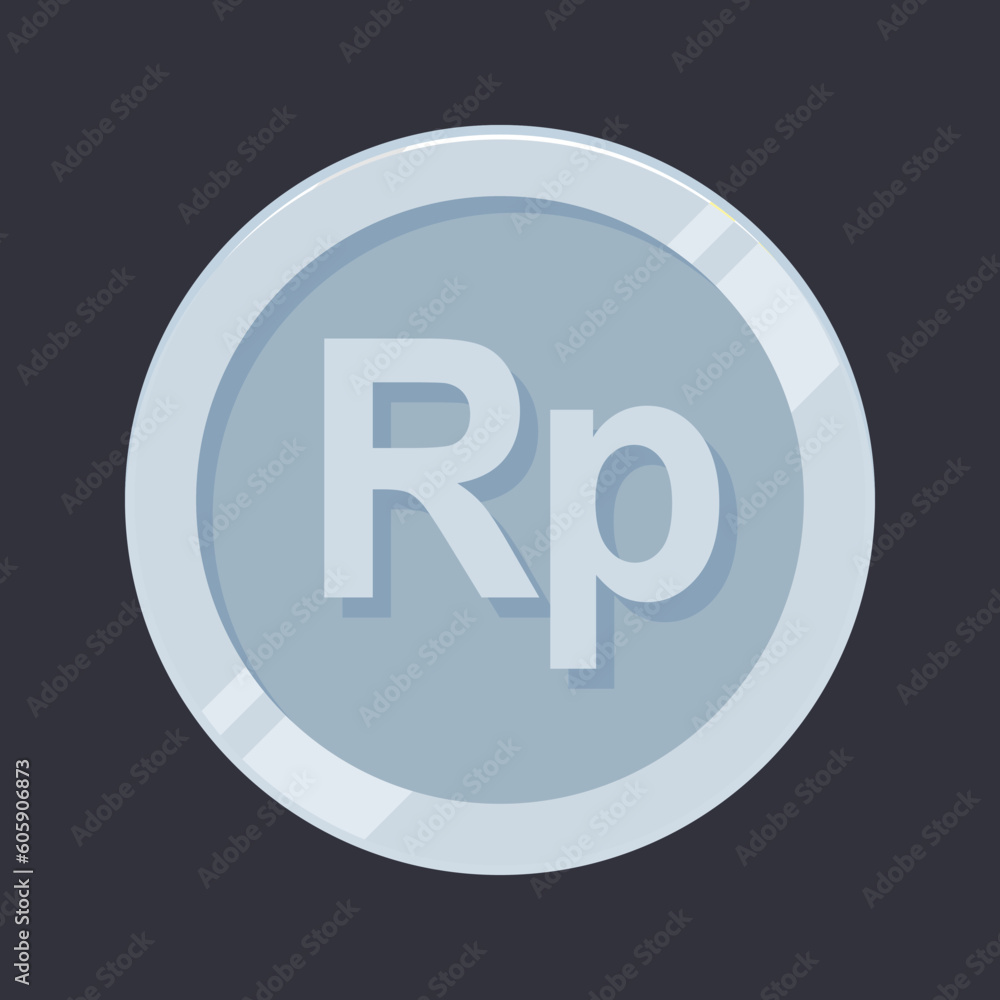 Rupiah Coin Silver Tin IDR Indonesia Money Vector Rupiah Coin Silver Tin IDR Indonesia Money Vector