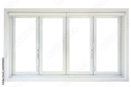 white modern four panels window sill taken from inside of a house