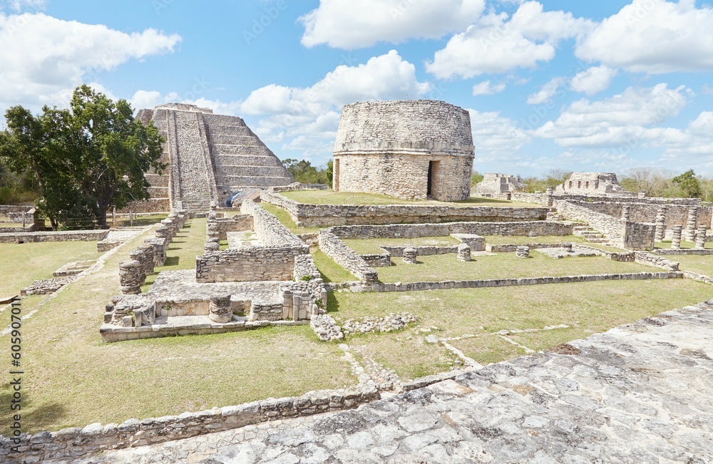 Mayapan, the last of the great Mayan cities, was built as a smaller copy of nearby Chichen Itza, also in Yucatan, Mexico