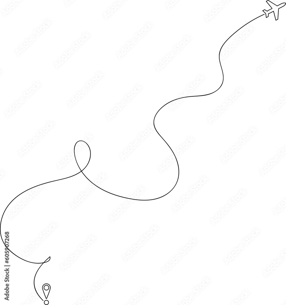 Airplane route line Airplane route line
